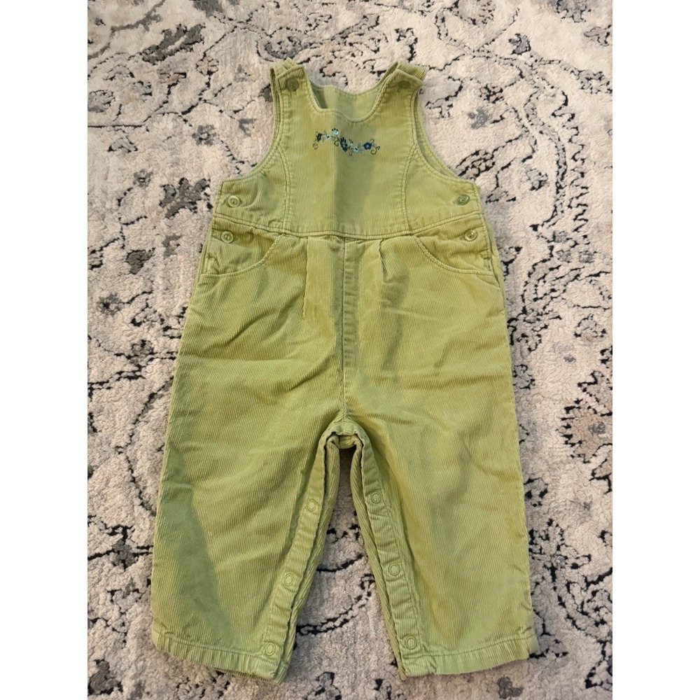 Vtg Floral Romper Pants One-Piece 12-18 M 90s Lands End Garden Cottagecore Bibs